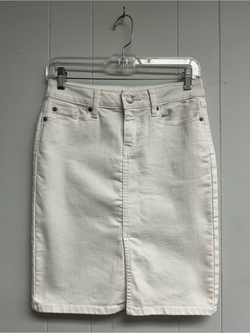 GAP White Denim Pencil Skirt